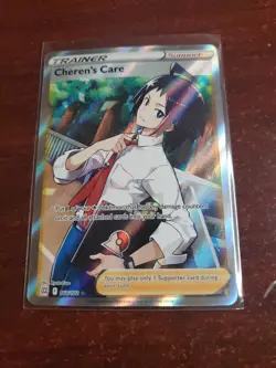 Cheren's Care 168/172 Brilliant Stars Full Art Trainer Ultra Rare Holo Card - Image 1
