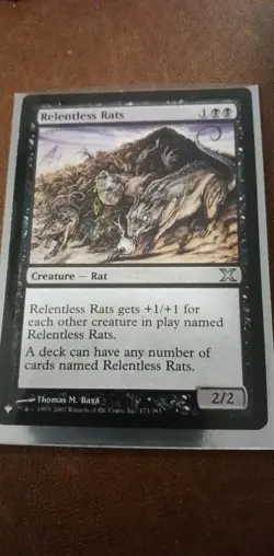Relentless Rats 10th Edition 173/383 MTG Uncommon NM 2007 - Image 1