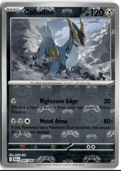 Cobalion (Master Ball Pattern) Rare SV: Black Bolt 066/086 Near Mint Pokemon TCG - Image 1