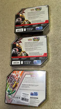 Pokemon TCG Paldean Fates Charizard Tin x2 And Giratina Tin Lot Sealed - Image 4