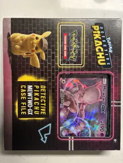 Pokemon Detective Pikachu Mewtwo-GX Sealed Pack Promo Oversized Booster 2019 - Image 1