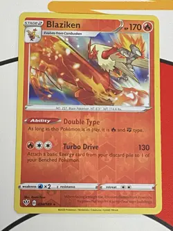 Pokemon Blaziken Reverse Holo Rare Stage 2 Pokemon 024/189 Darkness Ablaze 2020 - Image 1