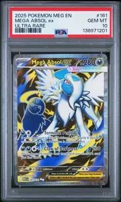 2025 POKEMON MEG EN-MEGA EVOLUTION ULTRA RARE #161 MEGA ABSOL EX PSA 10 - Image 1