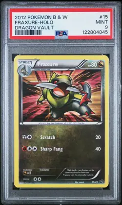 2012 POKEMON B&W DRAGON VAULT #15 FRAXURE-HOLO PSA 9 - Image 1
