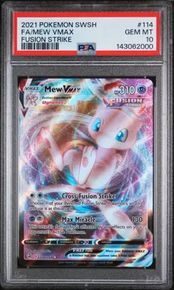 2021 Pokemon Sword & Shield Fusion Strike #114 Fa/Mew Vmax Fusion Strike PSA 10 - Image 1