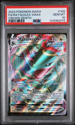 2023 Pokemon Crown Zenith #102 Rayquaza Vmax PSA 10 - Image 1
