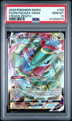 2023 Pokemon Crown Zenith #102 Rayquaza Vmax PSA 10 - Image 1