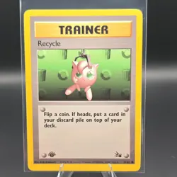 Pokemon TCG Recycle 61/62 Fossil Trainer 1st Edition Common Regular - Image 1