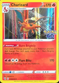 Charizard 010/078 Holo Rare Pokemon GO Pokemon Holo NM/M - Image 2