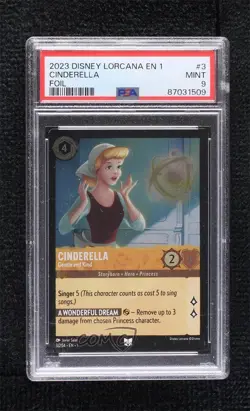 2023 Lorcana The First Chapter 1 Foil Cinderella - Gentle and Kind #3 PSA 9 MINT - Image 1