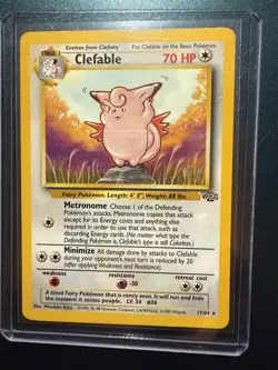 Clefable 17/64 Jungle Unlimited Rare - WOTC Pokemon Card MP - Image 1