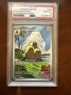 PSA 10 Pokemon TCG Alolan Dugtrio Illustration Rare Card 208/191 - Image 1