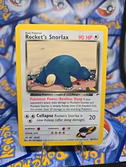 Vintage Pokemon TCG Team Rockets Snorlax 33/132 Gym Heroes Unlimited Card LP - Image 1