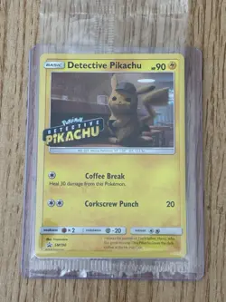 Detective Pikachu Promo SM190 Stamped and Sealed Pokemon TCG Card NM English - Image 1