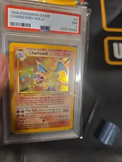Pokemon TCG Base Set Charizard Holo Rare Card 1999 Unlimited, PSA 7 NM - Image 4