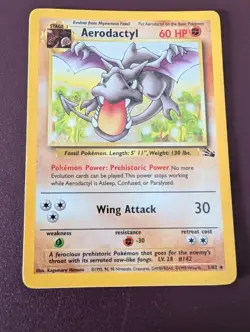 Aerodactyl 1/62 Fossil Pokemon Card Unlimited WOTC LP - Image 1