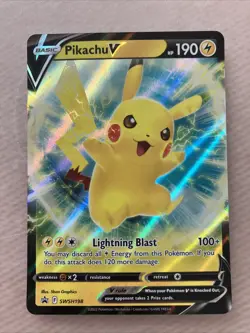 Pikachu V SWSH198 NM Holo Foil Promo Rare Pokemon Card - Image 1