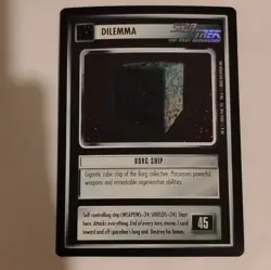 Star Trek CCG Foil Borg Ship Dilemma Card The Next Generation Decipher - Image 1