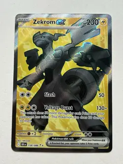 Pokemon Zekrom EX 158/086 Black Bolt Full Art Card Mint Condition - Image 1
