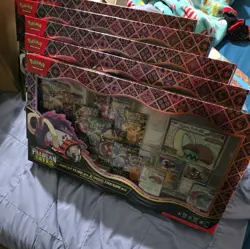 5x Pokemon TCG Paldean Fates Great Tusk ex and Iron Treads ex Premium Collection - Image 1