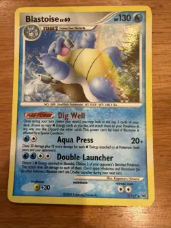 Pokemon TCG Blastoise Holo Card LV.60 2/127 Platinum 2009 Rare Moderate Wear - Image 4