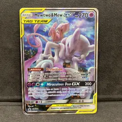 Mewtwo e Mew GX Tag Team SM191 Black Star Promo SM191 Pokemon Tcg Dmg Poor - Image 1