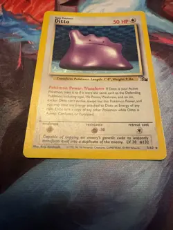 Pokemon Ditto Unlimited Holo Rare Fossil, 3/62 / HP - Image 2