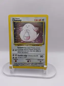 Chansey 3/102 Base Set Unlimited Holo LP Rare WOTC Pokemon TCG Vintage Single - Image 1