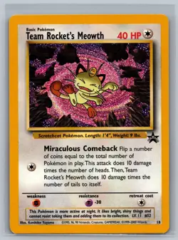 Pokemon TCG Team Rocket's Meowth #18 Black Star PROMO READ CCG - Image 1