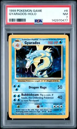 1999 Pokemon TCG Gyarados HOLO 006/102 Base Set Holo PSA 7 NM - Image 1