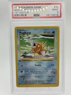 1999 Pokemon Base Set Magikarp 1st Edition Shadowless PSA 9 Mint - Image 1
