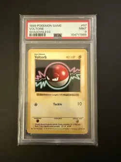 1999 Pokemon Shadowless Voltorb PSA 9 Mint #67 Base Set - Image 1