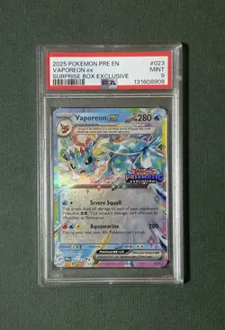 Pokemon TCG Vaporeon EX 023/131 Holo Prismatic Evolutions Stamped Promo PSA 9 - Image 1