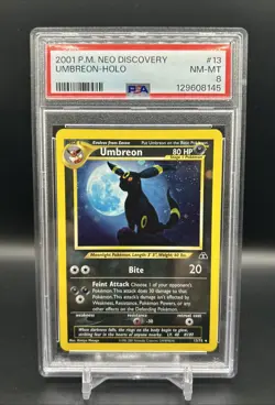 2001 Pokemon Neo Discovery Umbreon Holo 13/75 PSA 8 NM-MT - Image 1