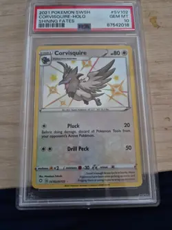 2021 Pokemon SWSH Corvisquire Holo Shining Fates #SV102 PSA 10 - Image 1