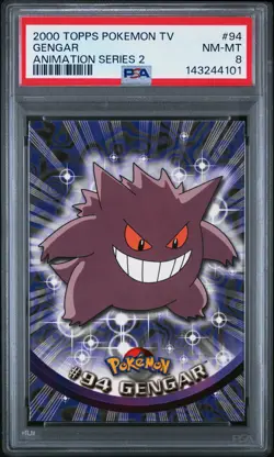 2000 TOPPS POKEMON TV ANIMATION SER 2 #94 GENGAR PSA 8 - Image 1