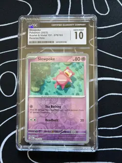 Slowpoke 079/165 Pokemon 151, English Reverse Foil, CGC Grade 10 - Image 1