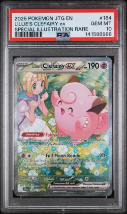 2025 POKEMON JTG EN-JOURNEY TOGETHER #184 LILLIE'S CLEFAIRY EX PSA 10 - Image 1