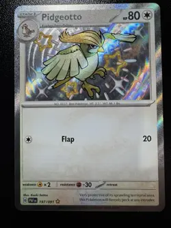 Pokemon Pidgeotto Shiny Rare Holo SV: Paldean Fates 2024 197/091 - Image 1