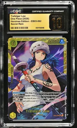One Piece Trafalgar Law EB03 Heroines SEC PRISTINE 10 CGC ENGLISH BLACK LABEL - Image 1