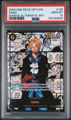 2025 ONE PIECE OP13-CARRYING ON HIS WILL MANGA ALTERNATE ART #120 SABO PSA 10 - Image 1