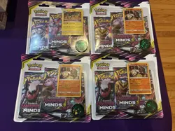 Pokemon TCG Unified Minds 3 Pack Blister Set with Promo Card Sealed 2019 - Image 1