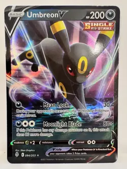 Pokemon Umbreon V Single Strike Holo Rare Card 094/203 - Image 1