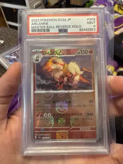 2023 Pokemon 151 Japanese SV2a 059/165 Arcanine Master Ball Reverse Holo PSA 9 - Image 1