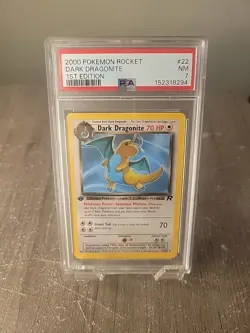 2000 Pokemon Team Rocket 1st Edition Dark Dragonite 22/82 PSA 7NM - Image 1