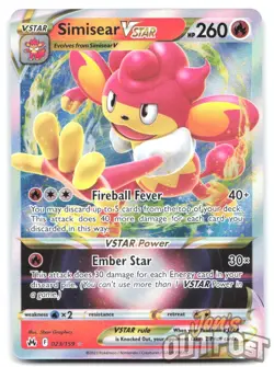 Simisear VSTAR 023/159 Holo VSTAR Rare Crown Zenith Pokemon NM - Image 1