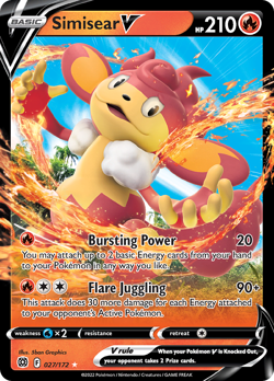 SIMISEAR V 027/172 HOLO V RARE BRILLIANT STARS POKEMON NM - Image 3