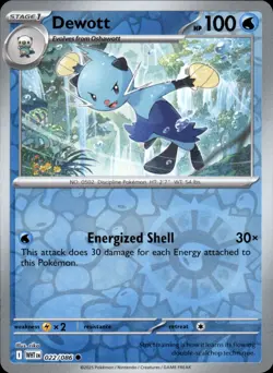 Dewott 022/086 Reverse Holo - Pokemon SV: White Flare - NM - Image 1