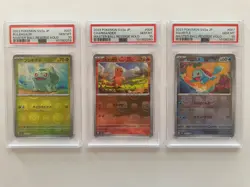 Pokemon PSA 10 Bulbasaur Charmander Squirtle Master Ball Reverse Holo Sequence - Image 1