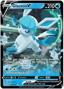 1x Glaceon V - 040/203 - Ultra Rare NM-Mint Pokemon SWSH07 - Evolving Skies - Image 1